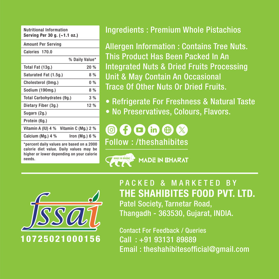 Shahi Bites Roasted & Salted Jumbo Pistachio – 200gm